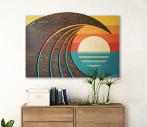 Surfboard Wall Art | Wooden Surfboard Decor & Beach Artwork Decor